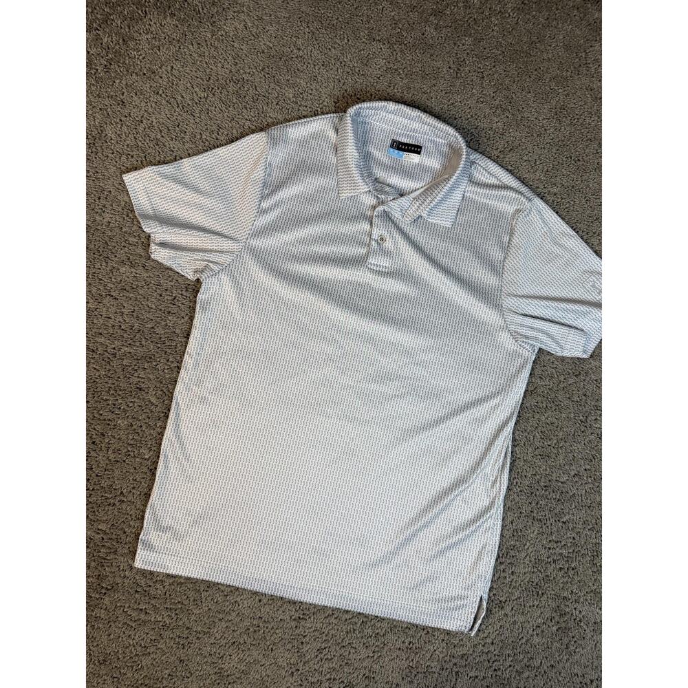 PGA TOUR Polo Shirt Mens M White ProSeries Golf Bag Print Wicking Breathable - Picture 2 of 10